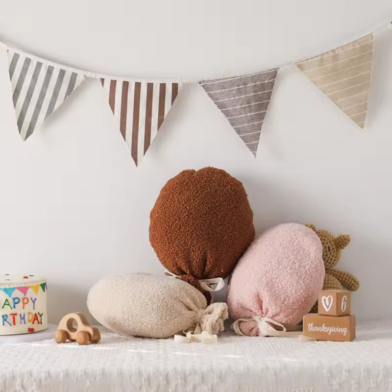 Baby Teddy Velvet Balloon Pillow – Newborn Photography & Nursery Decor