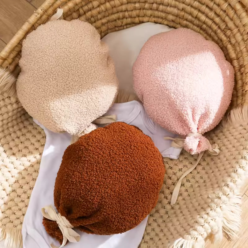 Baby Teddy Velvet Balloon Pillow – Newborn Photography & Nursery Decor