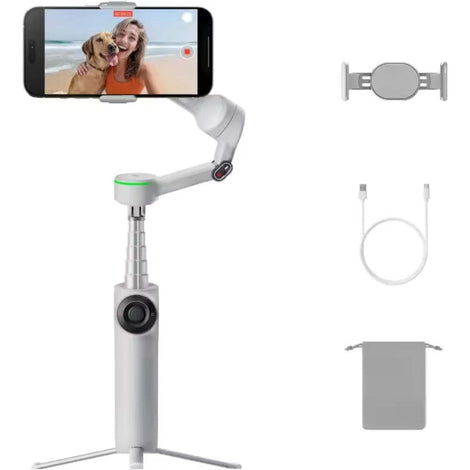 NEW Flow 2 Pro Grey – Foldable AI Phone Gimbal with 360° Tracking