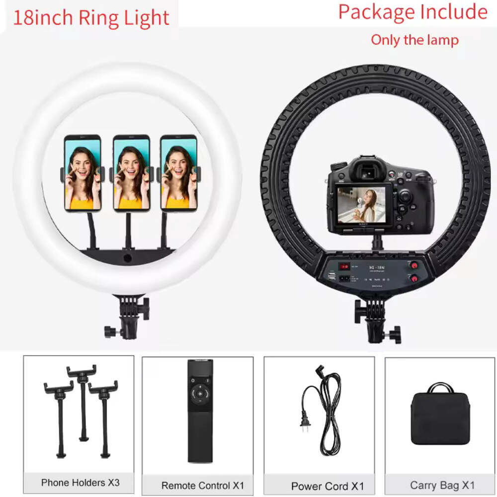 18'' Ring Light with Tripod 55W Dimmable Studio Light for Video & Makeup