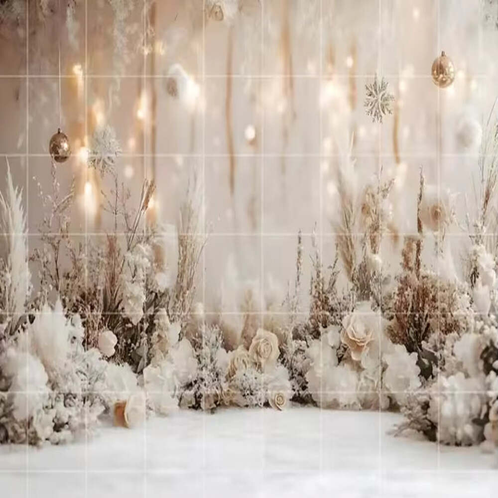 White Christmas Snow Forest Backdrop – Holiday Photo Studio Decor