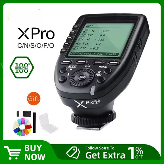 Godox Xpro TTL Wireless Flash Trigger 2.4G for Canon Sony Nikon Fuji Olympus Pentax