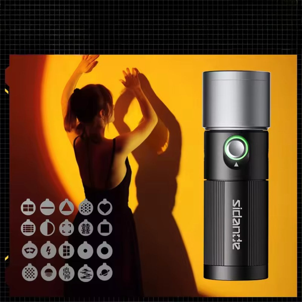 SIDANDE 10W Projection Flashlight with 8400mAh Battery
