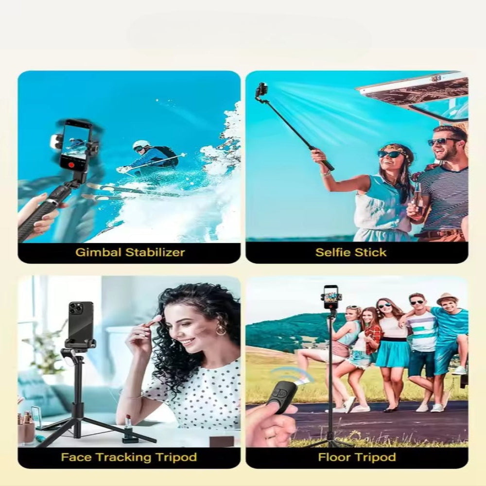 AOCHUAN 1-Axis Gimbal Selfie Stick Tripod with Fill Light & AI Tracking