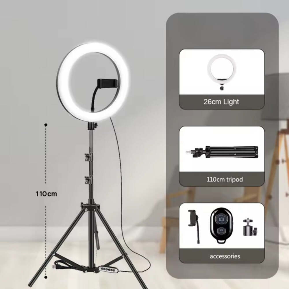 26CM LED Ring Light with Tripod Stand for Photography & Live Streaming