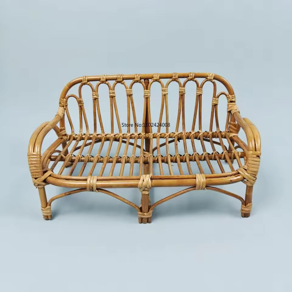 Rattan Retro Basket Chair – Handmade Newborn Photography Prop