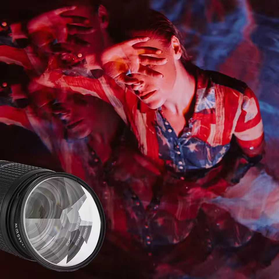 PUYI Kaleidoscope Prism Filter 52–82mm Glass Lens for DSLR SLR Cameras