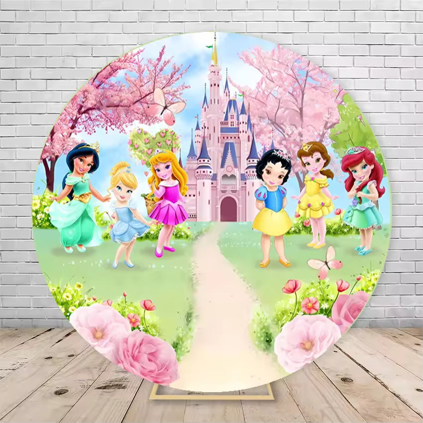 Round Disney Princess Castle Backdrop – Snow White Party Decoration