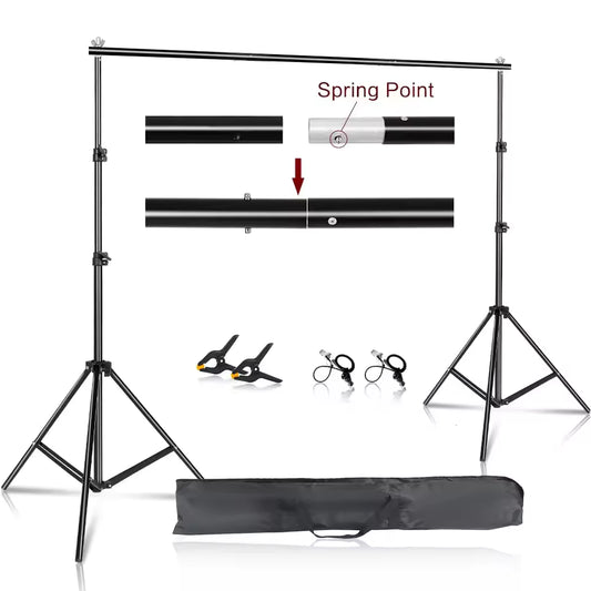 SH Photography Background Stand Kit Adjustable Backdrop Support System