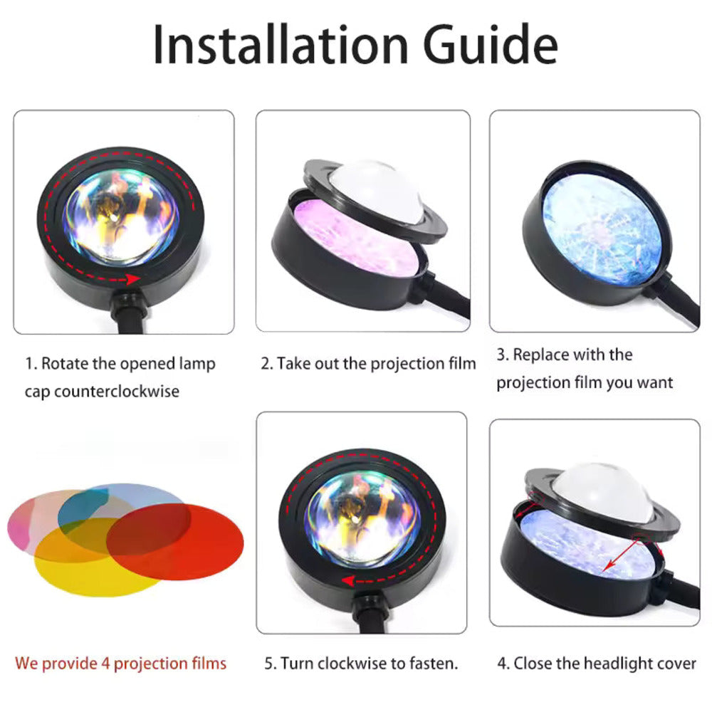 ZK20 LED Sunset Lamp Projector with Remote – Rainbow Night Light Decor