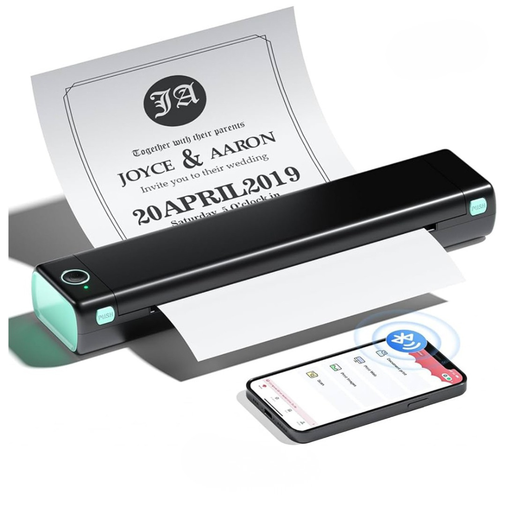 M08F Portable Wireless Thermal Printer – Inkless, Bluetooth