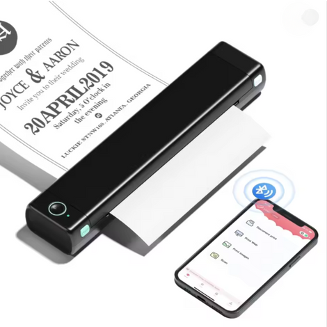 M08F Portable Wireless Thermal Printer – Inkless, Bluetooth