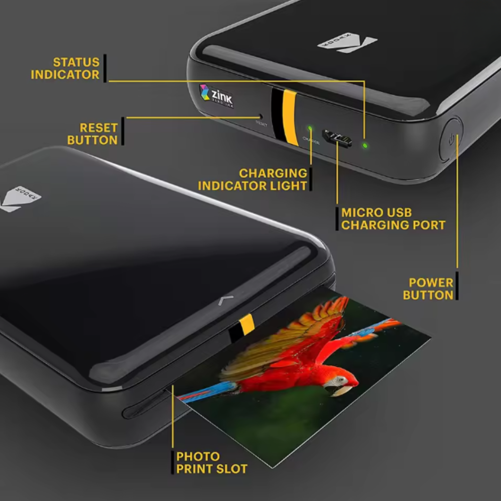 Kodak Step Mobile Photo Printer – 2x3", Bluetooth, ZINK