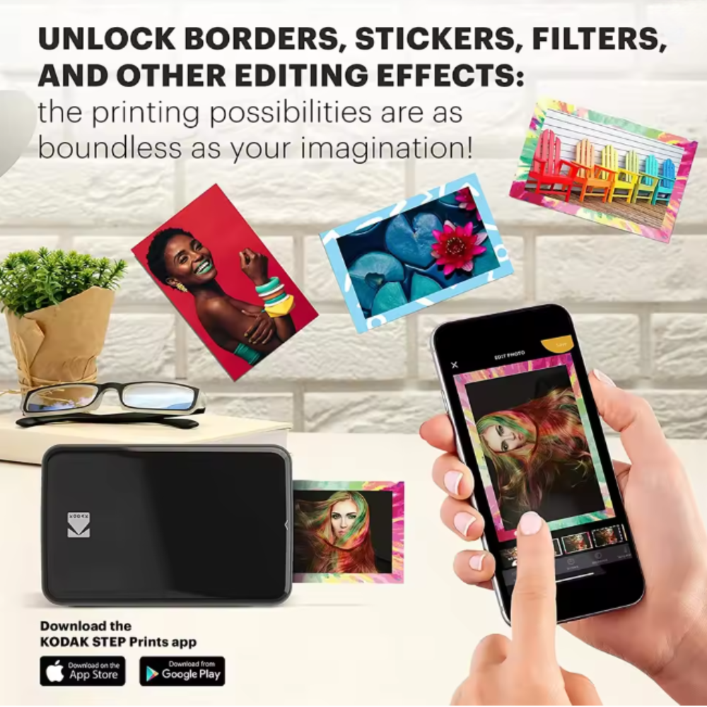 Kodak Step Mobile Photo Printer – 2x3", Bluetooth, ZINK