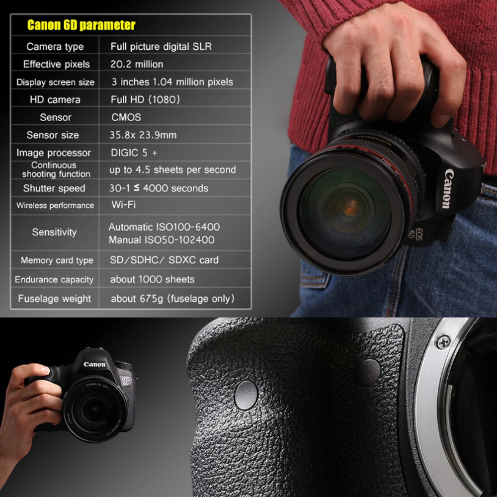 Canon 6D Full Frame DSLR Camera -20.2MP - Video - Wi-Fi