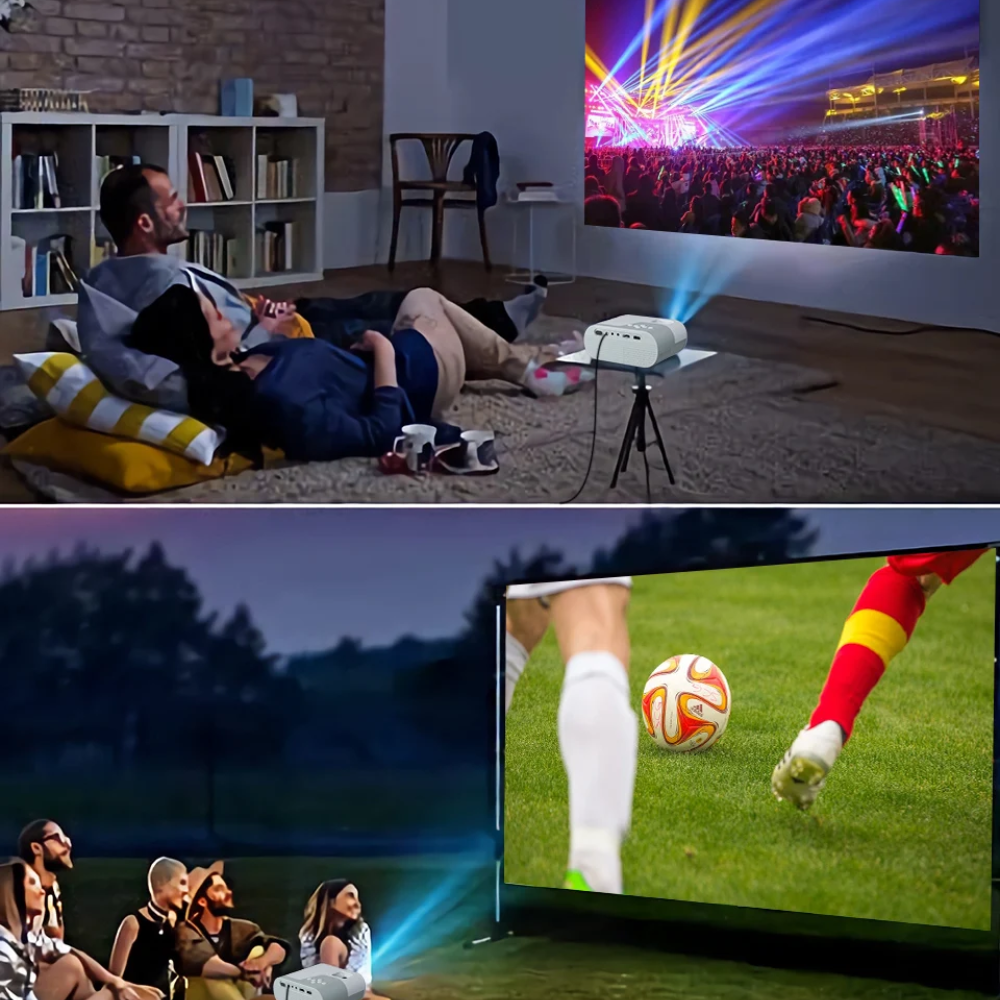 WZATCO DP02W Mini Projector – 1080P WiFi 5 Bluetooth LED