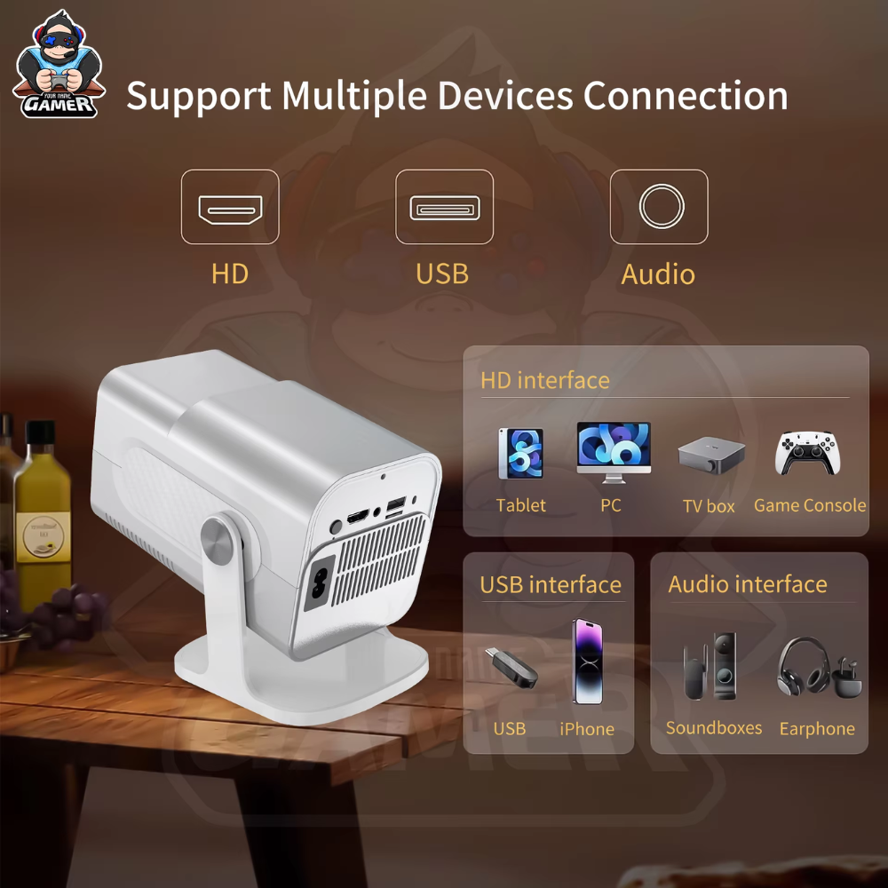 HCS350 MAX Projector – Android 11, 10,000 Games