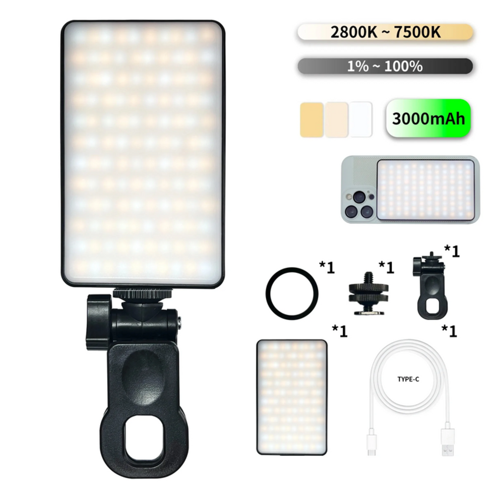 Rechargeable Magnetic LED Selfie Light – 3 Modes, 3000mAh