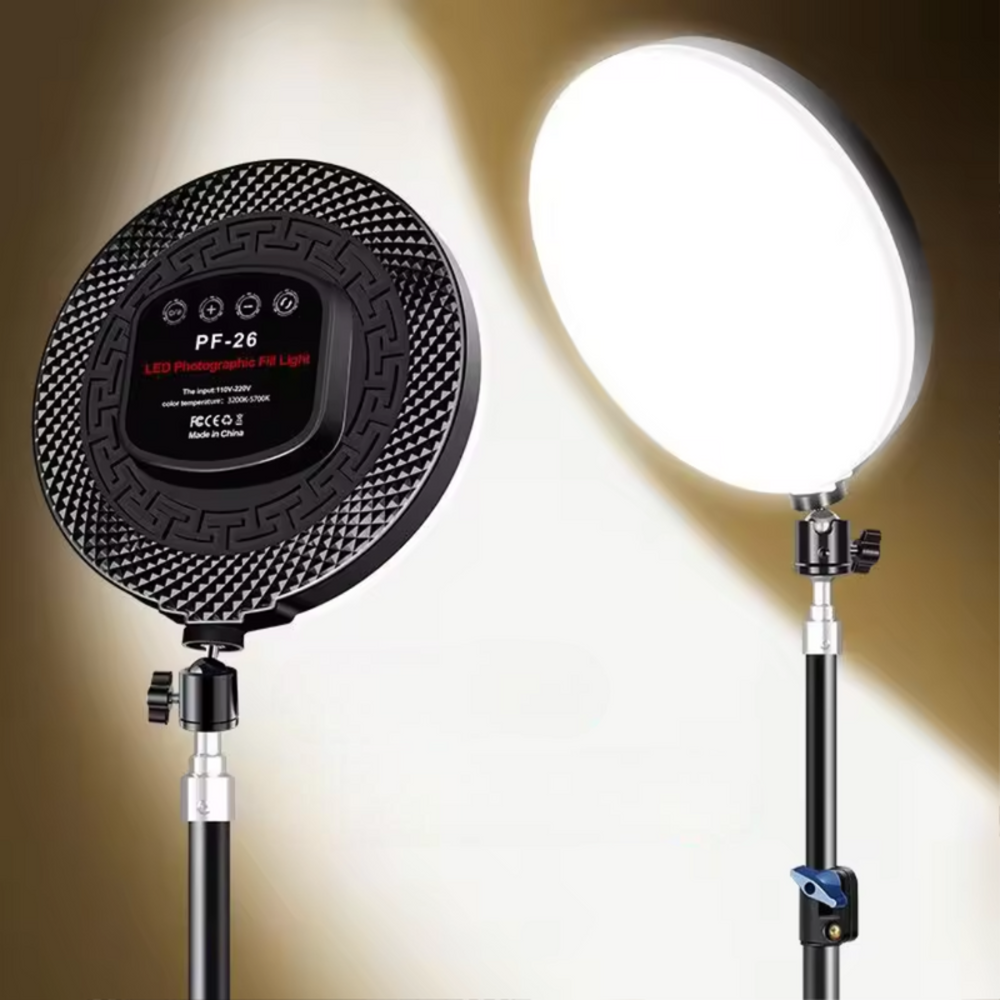 LED Video Light Panel with Stand & Phone Holder– 2700K-5700K for Photography & Vlogging
