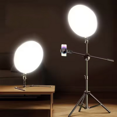 LED Video Light Panel with Stand & Phone Holder– 2700K-5700K for Photography & Vlogging