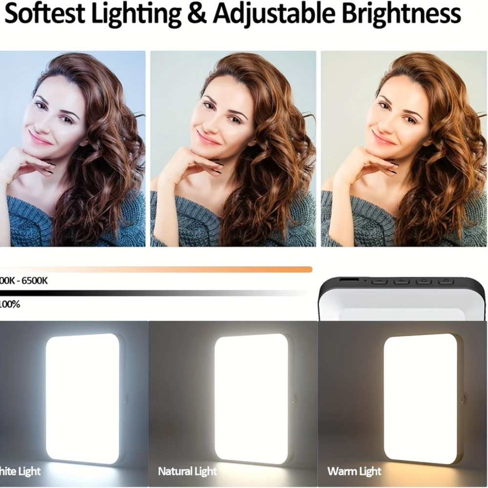 Rechargeable Magnetic LED Selfie Light – 3 Modes, 3000mAh