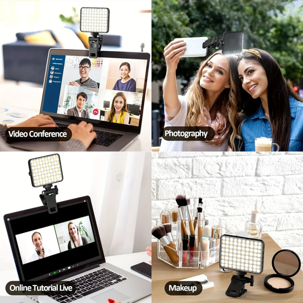 Rechargeable Magnetic LED Selfie Light – 3 Modes, 3000mAh