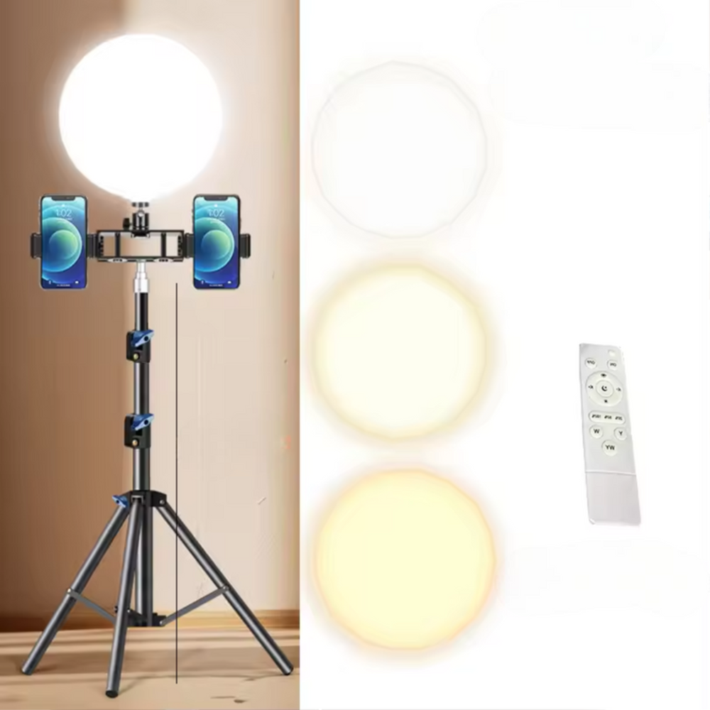 LED Video Light Panel with Stand & Phone Holder– 2700K-5700K for Photography & Vlogging