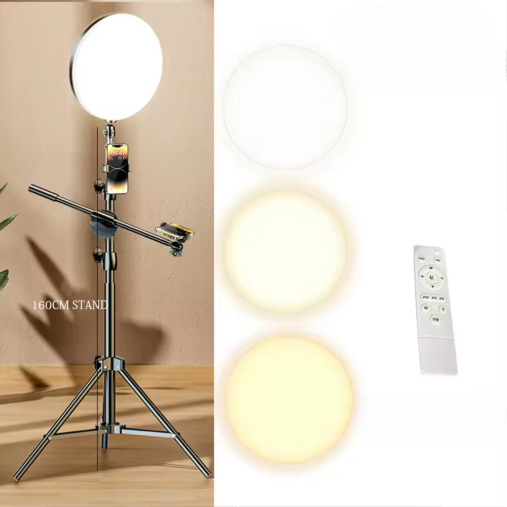 LED Video Light Panel with Stand & Phone Holder– 2700K-5700K for Photography & Vlogging