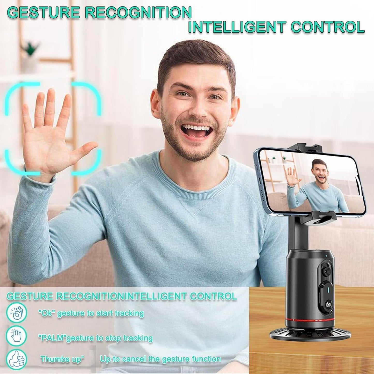 BSLIUFANG 360°  Face Tracking Gimbal Stabilizer & Bluetooth Remote