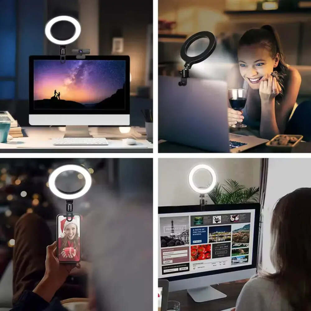 6.3'' LED Ring Light USB Clip Lamp for Laptop, YouTube & TikTok Live